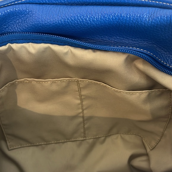 Giordano Blue and Black Leather Shoulder Bag Purse - Picture 16 of 17